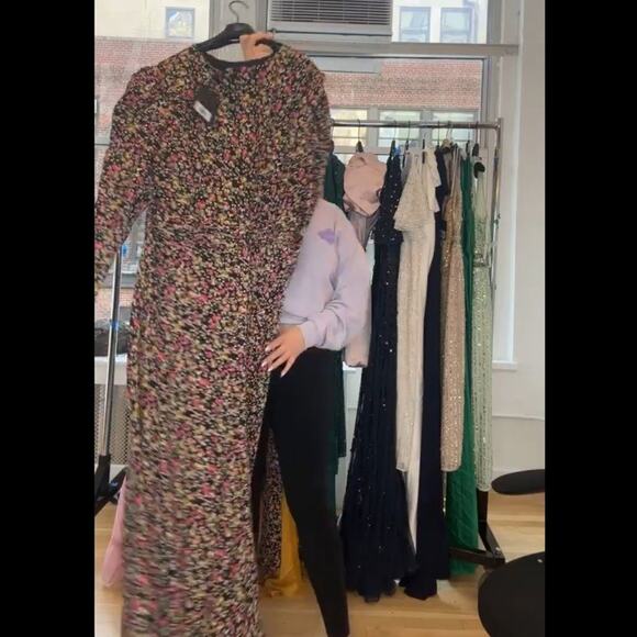 MAC DUGGAL 26916 Floral Print Long Sleeve Dress Size 16 New with Tag MSRP $498 - Picture 11 of 11